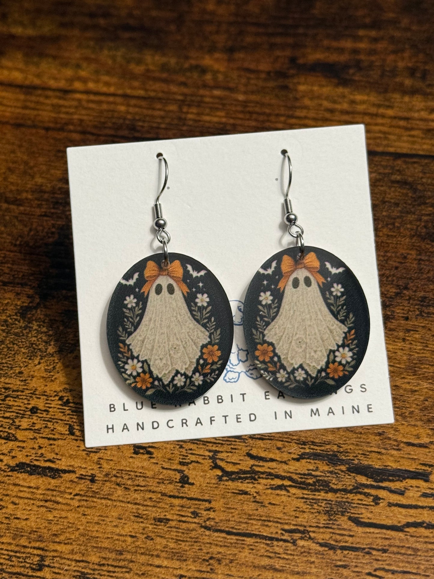 Acrylic Vintage Lace Ghost Earrings