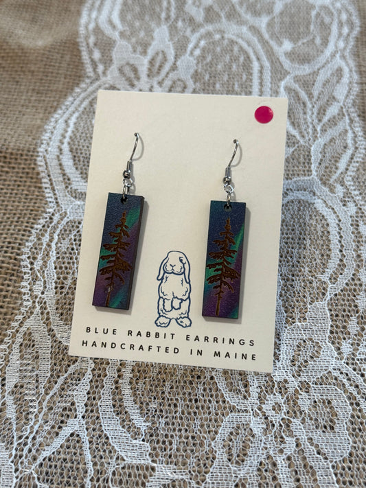 Wood Northern Lights Earrings