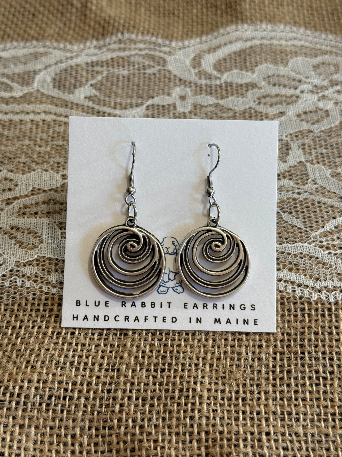 Antique Silver Spiral Earrings