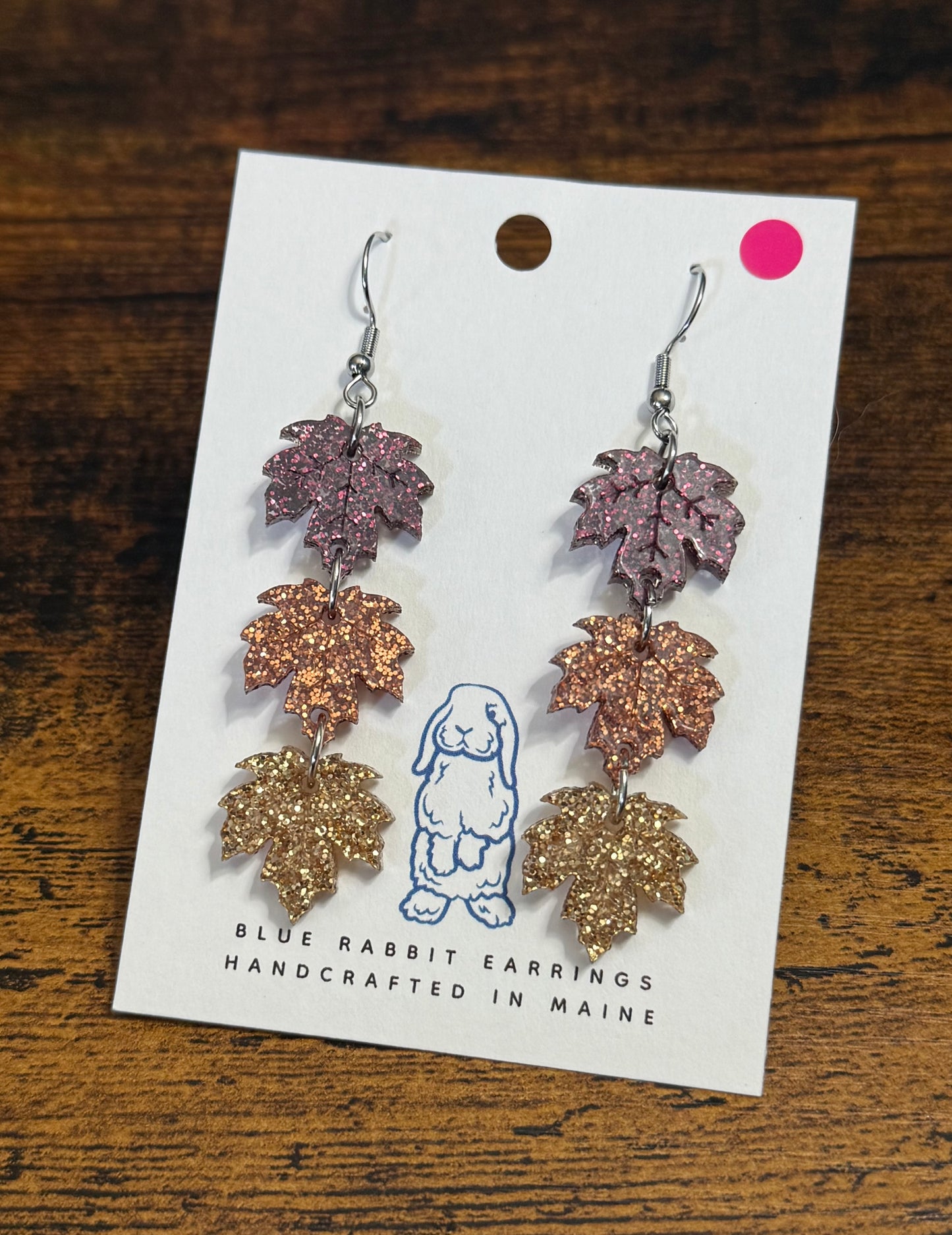 Acrylic Fall Leaf Earrings