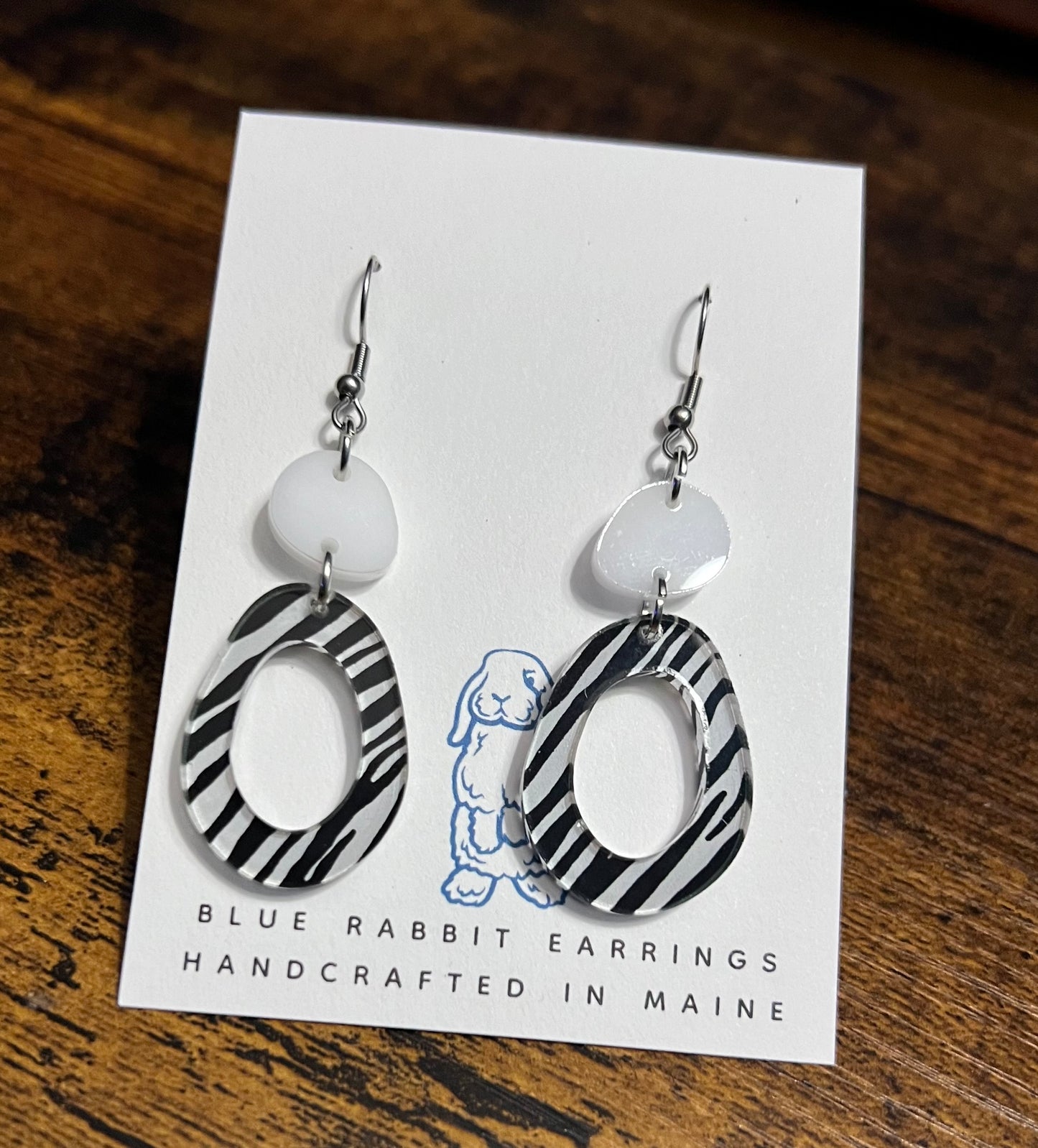 Acrylic Zebra Print Earrings