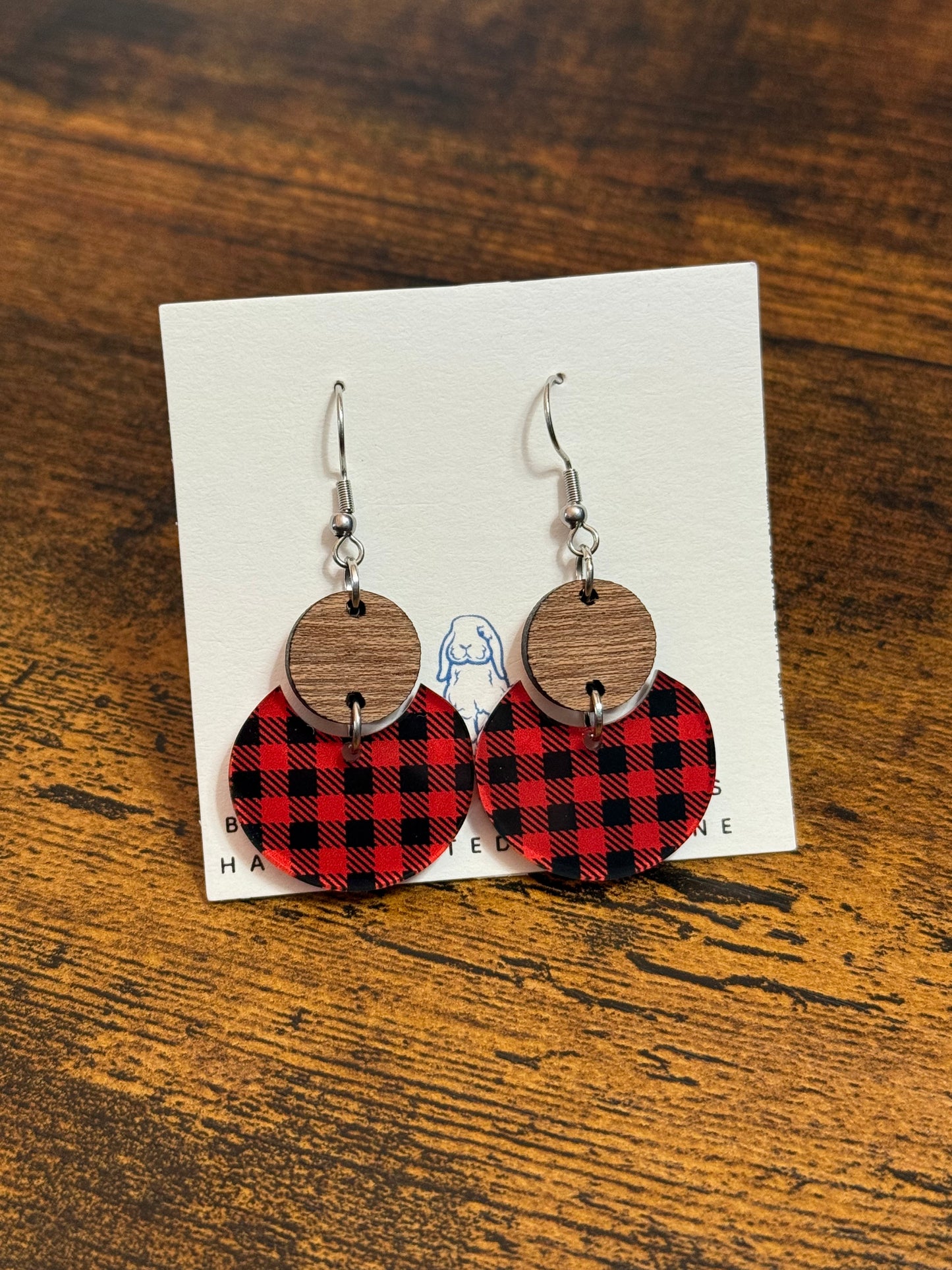 Acrylic Buffalo Plaid Earrings