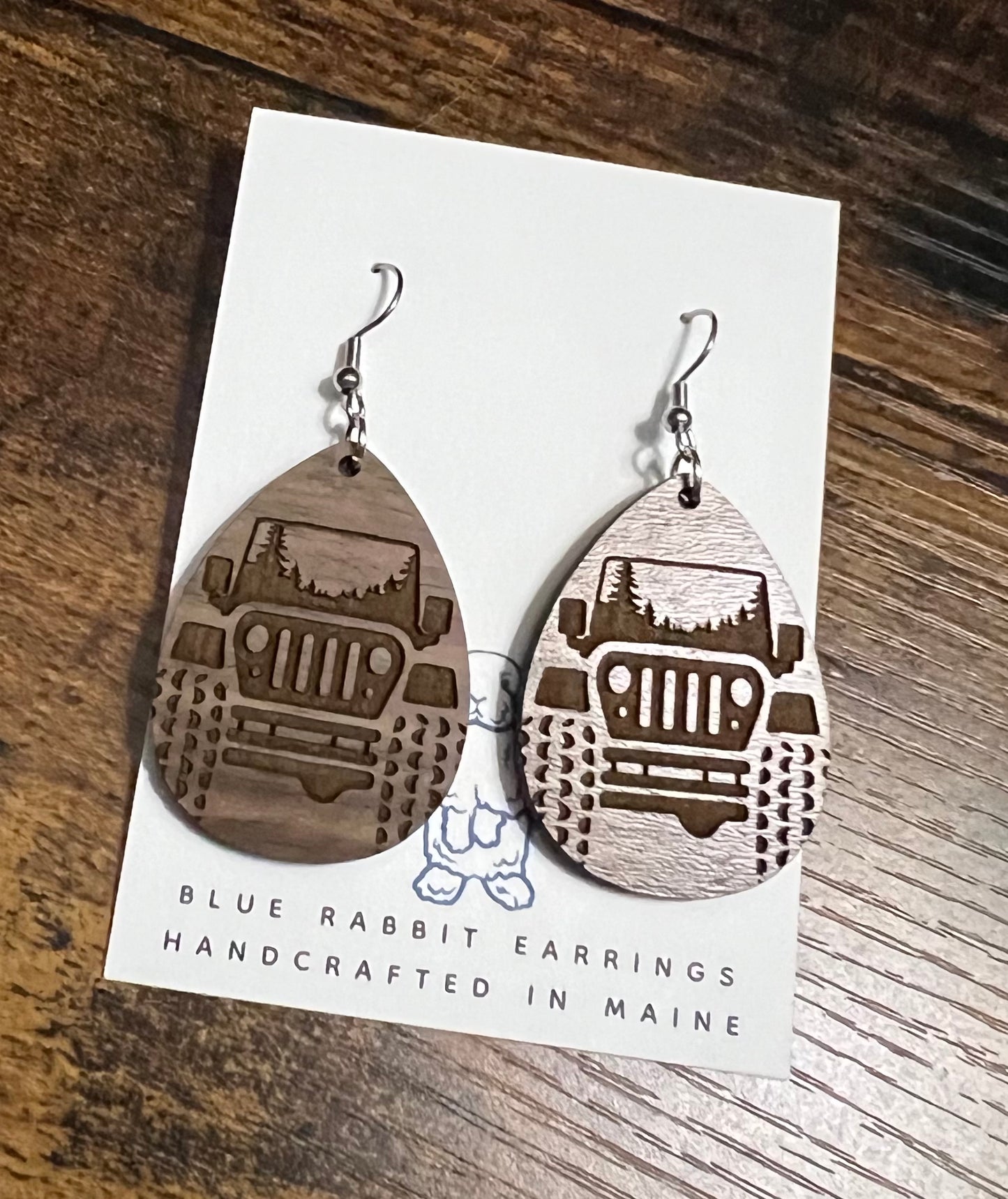 Walnut Off Road Vehicle Earrings