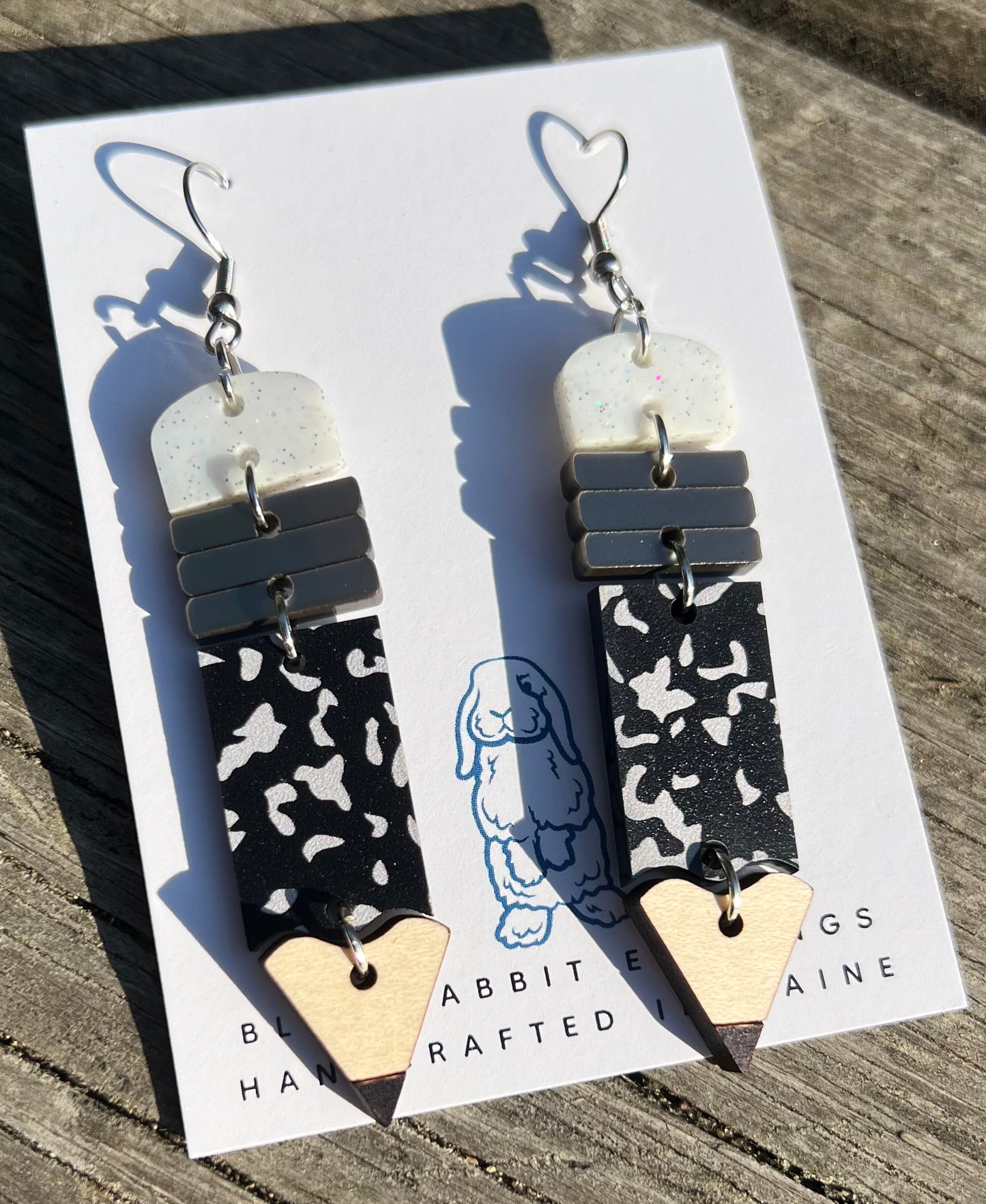 Acrylic Pencil Design Earrings