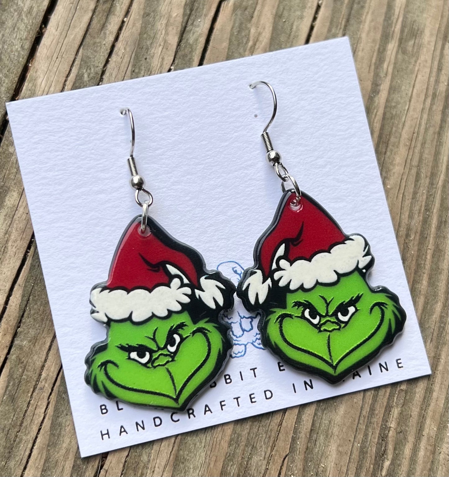 Acrylic Grinch Inspired Earrings