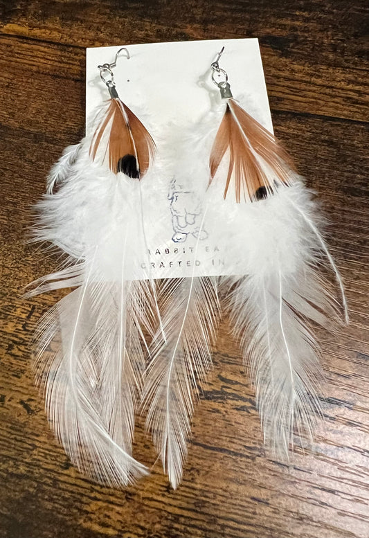 White Feather Earrings