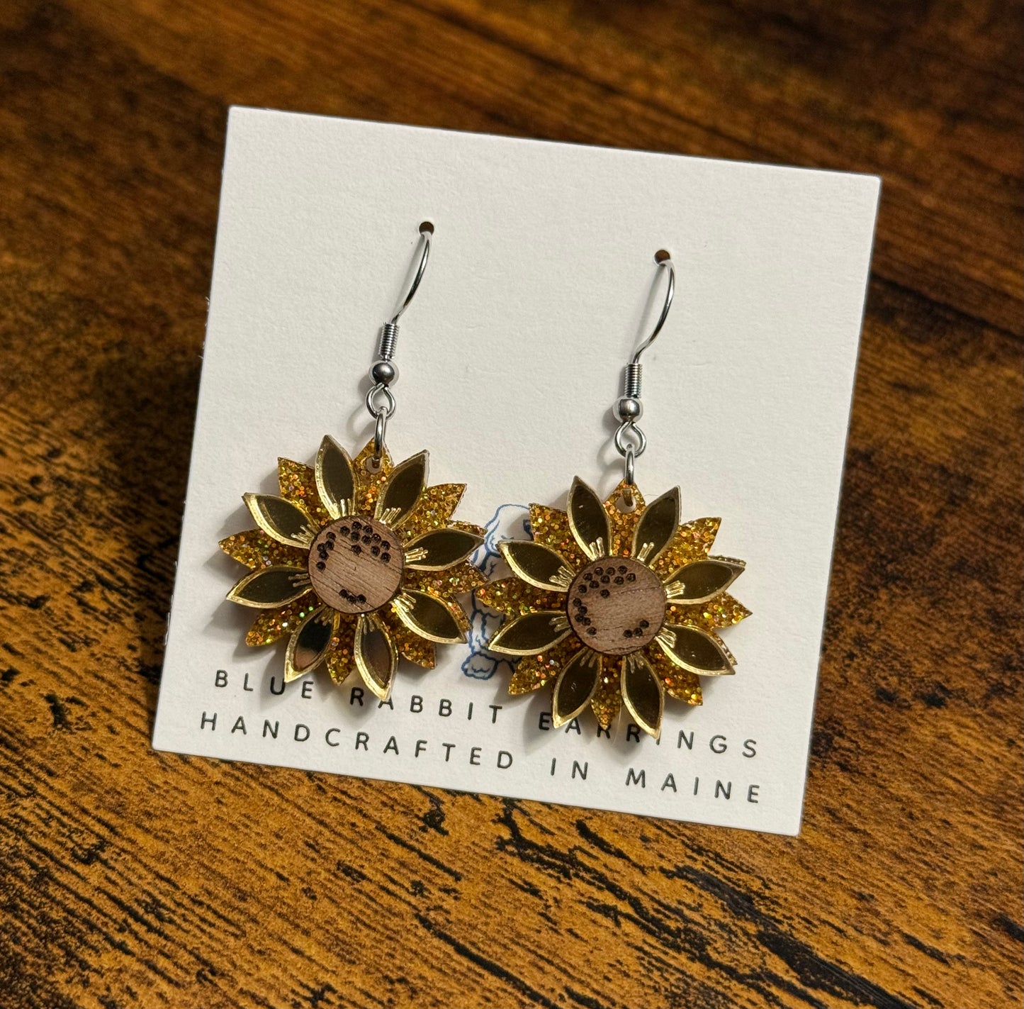 Acrylic Yellow Sunflower Earrings