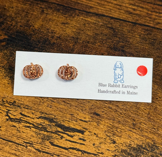 Acrylic Orange Pumpkin Studs