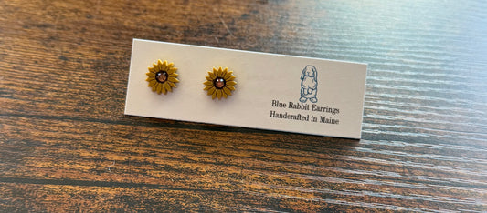 Yellow Acrylic Sunflower Studs