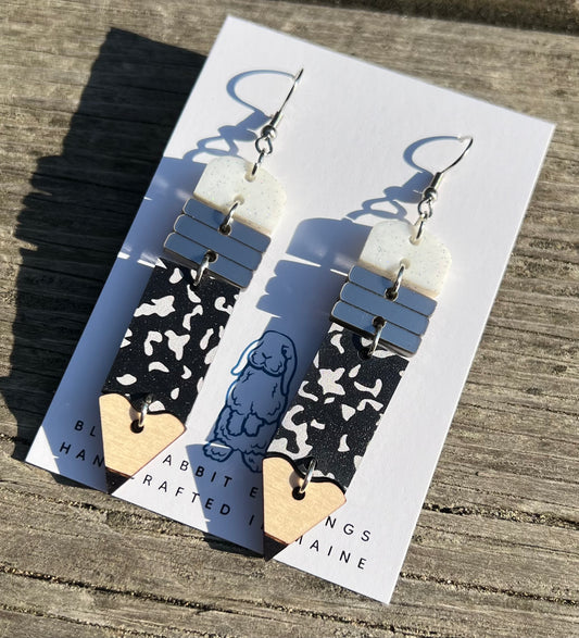 Acrylic Pencil Design Earrings