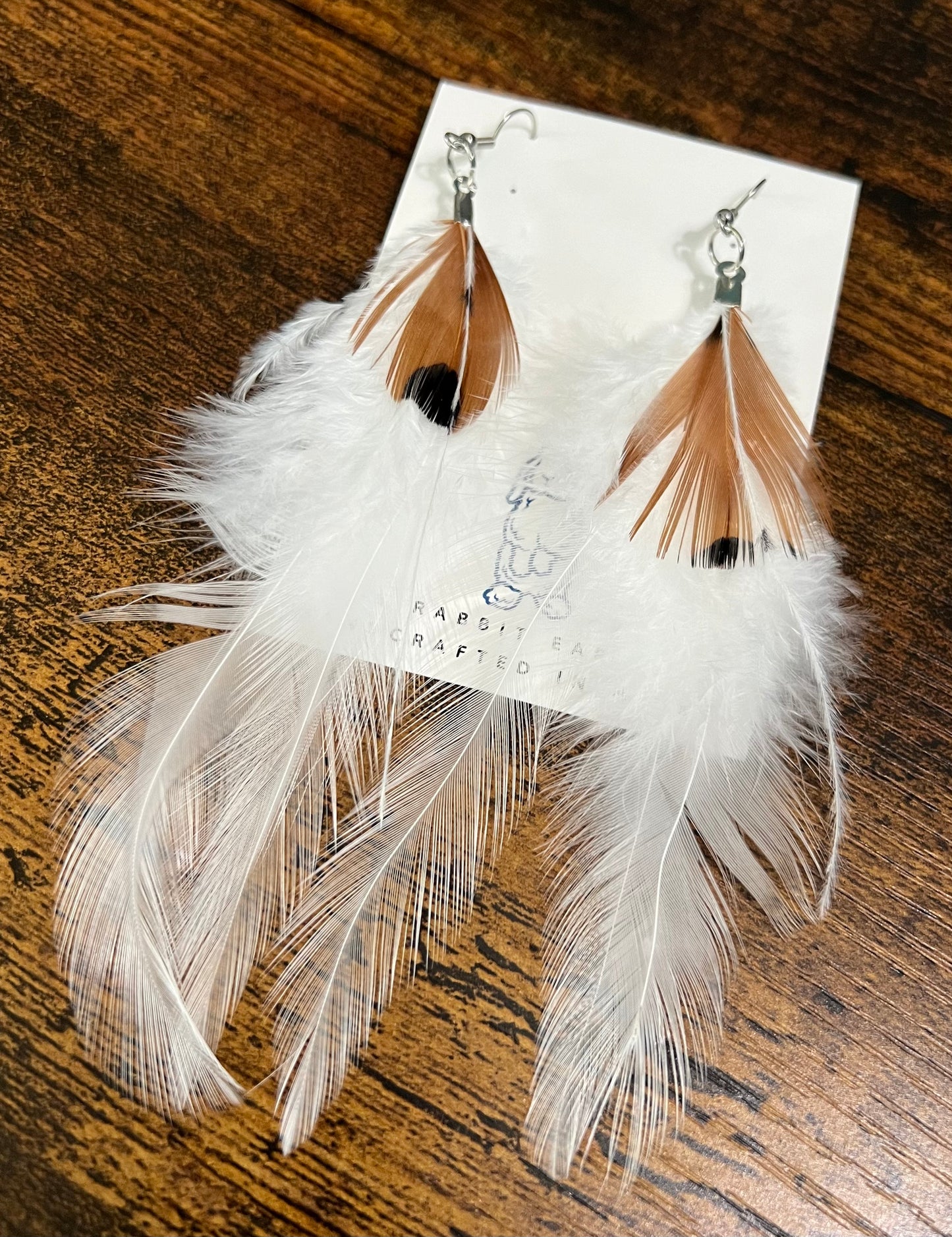 White Feather Earrings