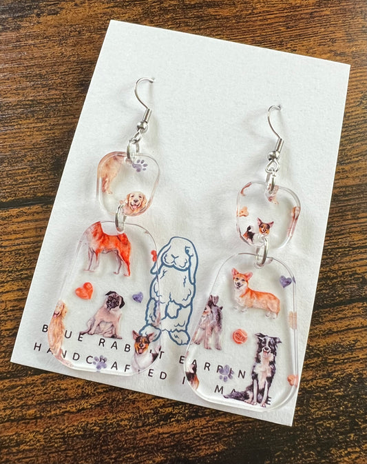 Acrylic Dog Print Earrings