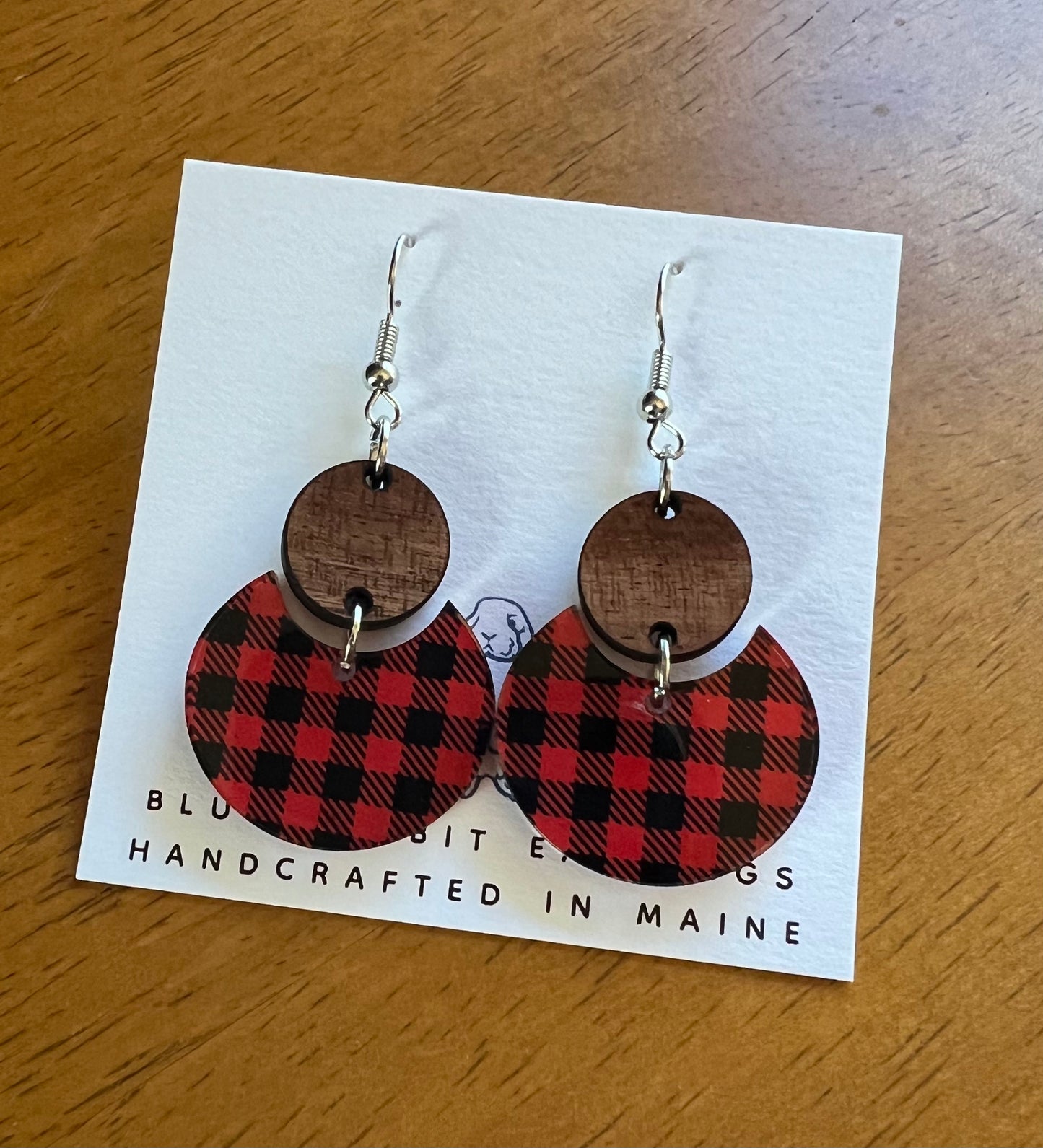 Acrylic Buffalo Plaid Earrings