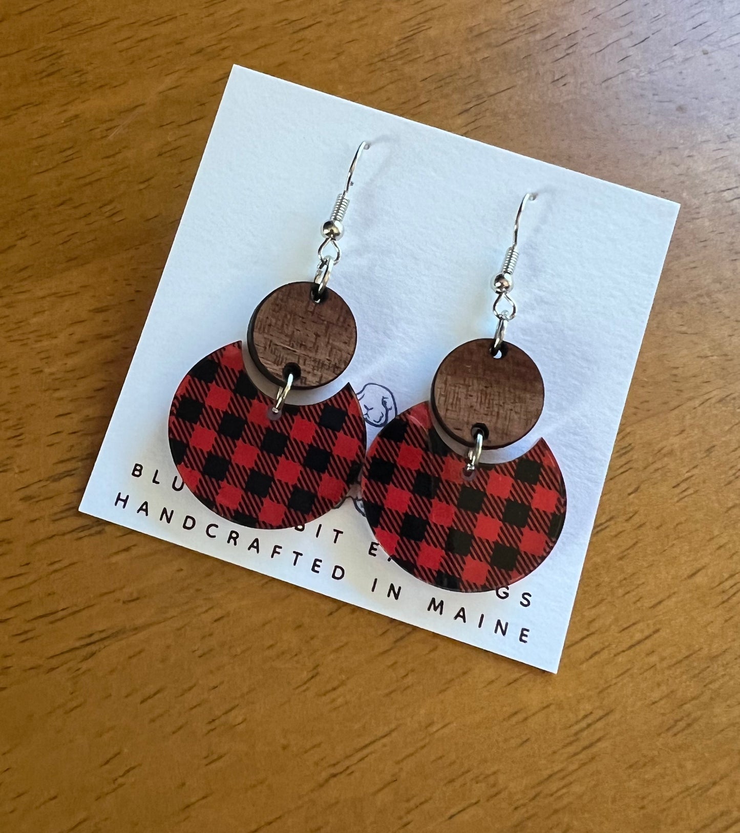 Acrylic Buffalo Plaid Earrings