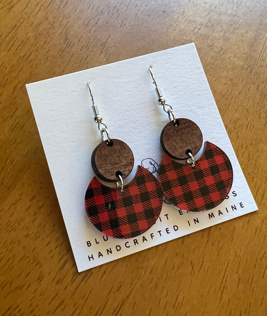 Acrylic Buffalo Plaid Earrings