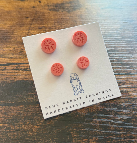 Acrylic Coral Mama & Mini Stud Set