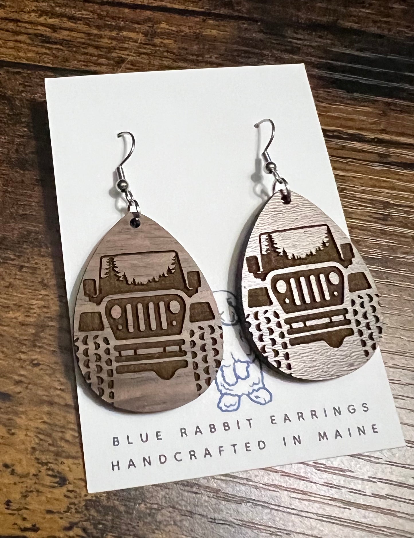 Walnut Off Road Vehicle Earrings