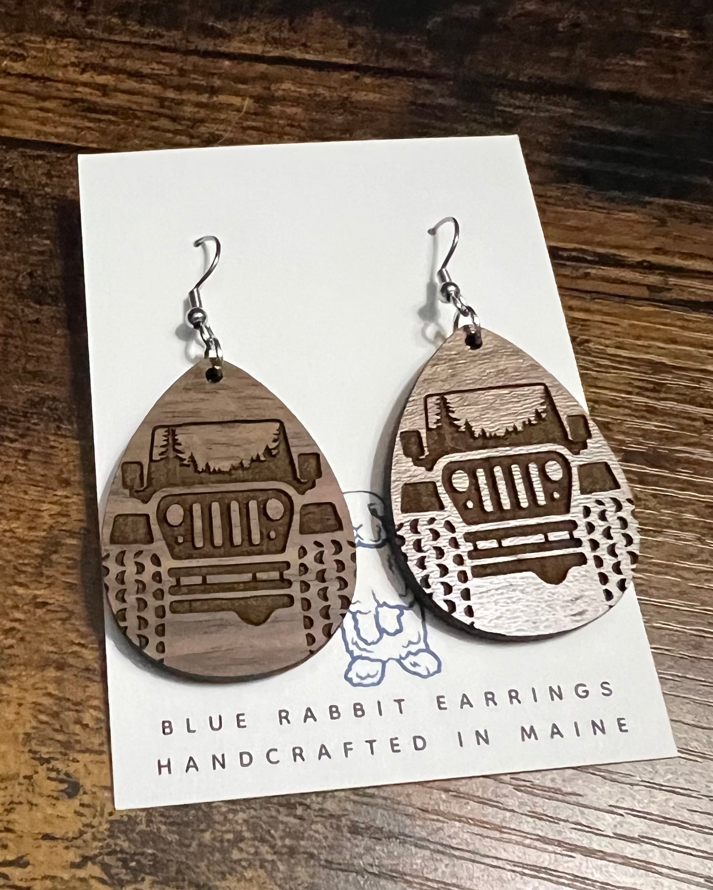 Walnut Off Road Vehicle Earrings