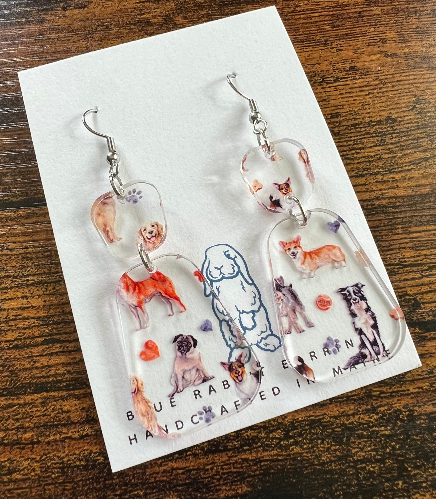 Acrylic Dog Print Earrings