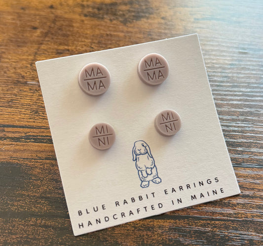Acrylic Lavender Mama & Mini Stud Set