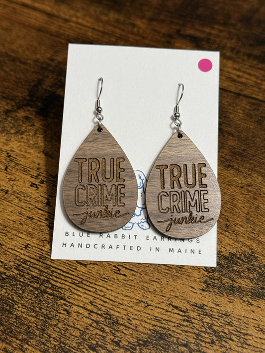 Walnut True Crime Junkie Earrings