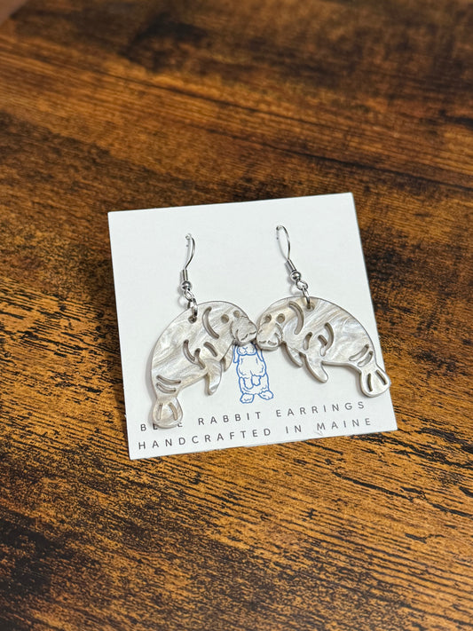 Acrylic Manatee Earrings