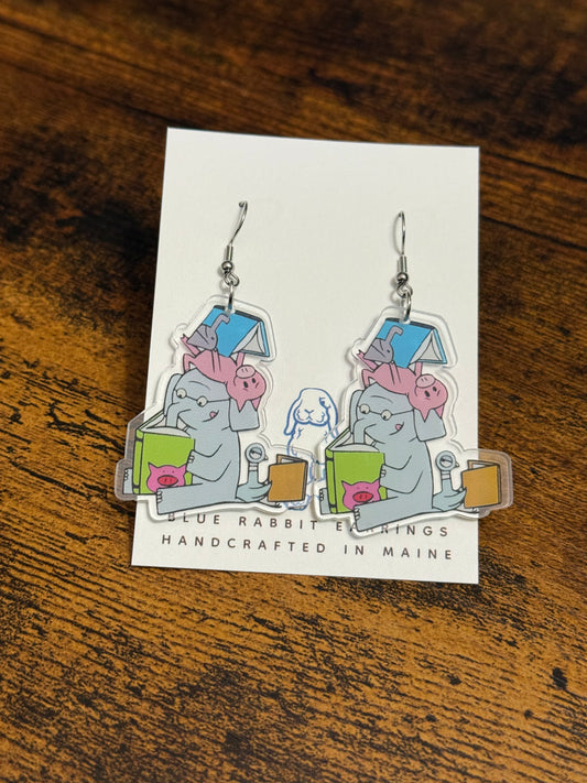 Acrylic Piggie and Friends Earrings