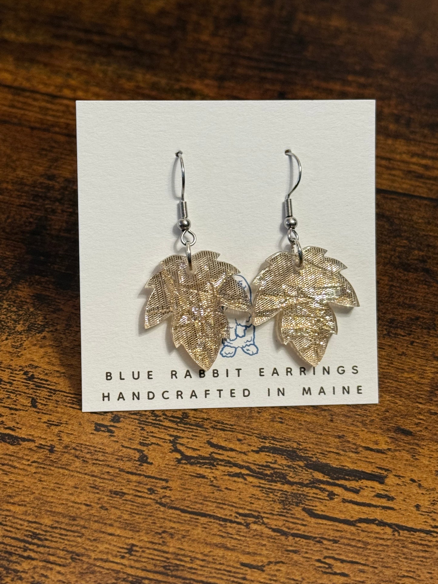 Acrylic Champagne Leaf Earrings