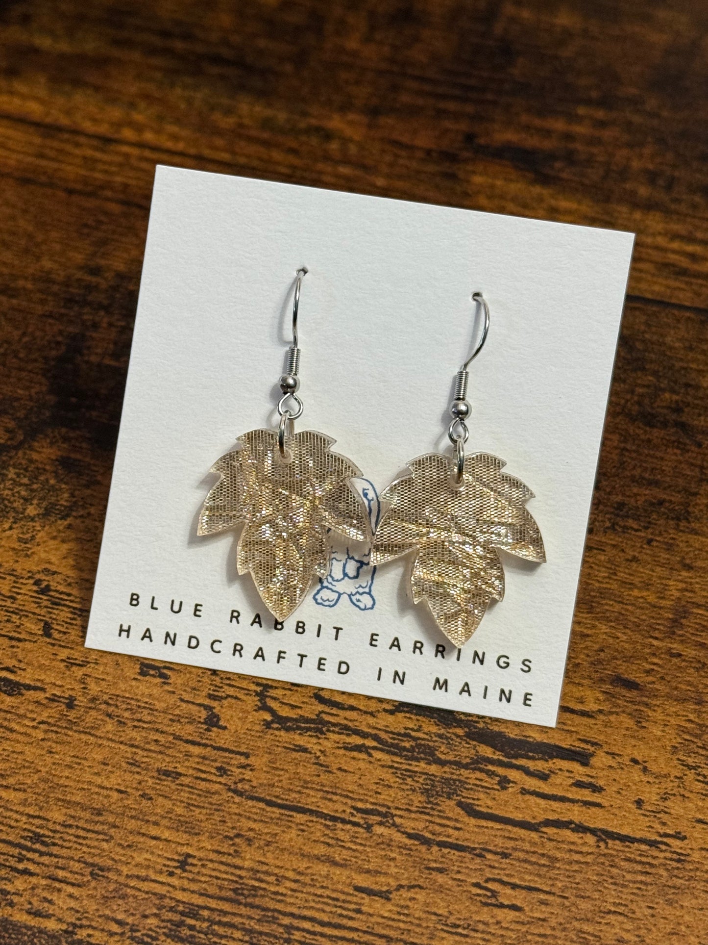 Acrylic Champagne Leaf Earrings
