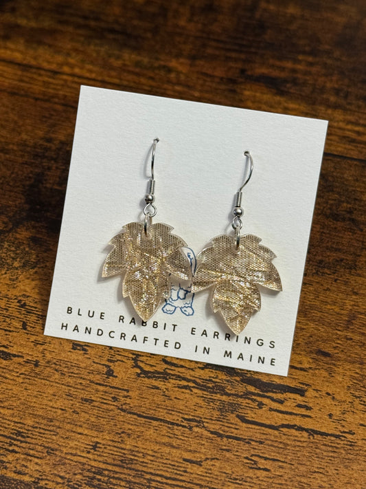 Acrylic Champagne Leaf Earrings