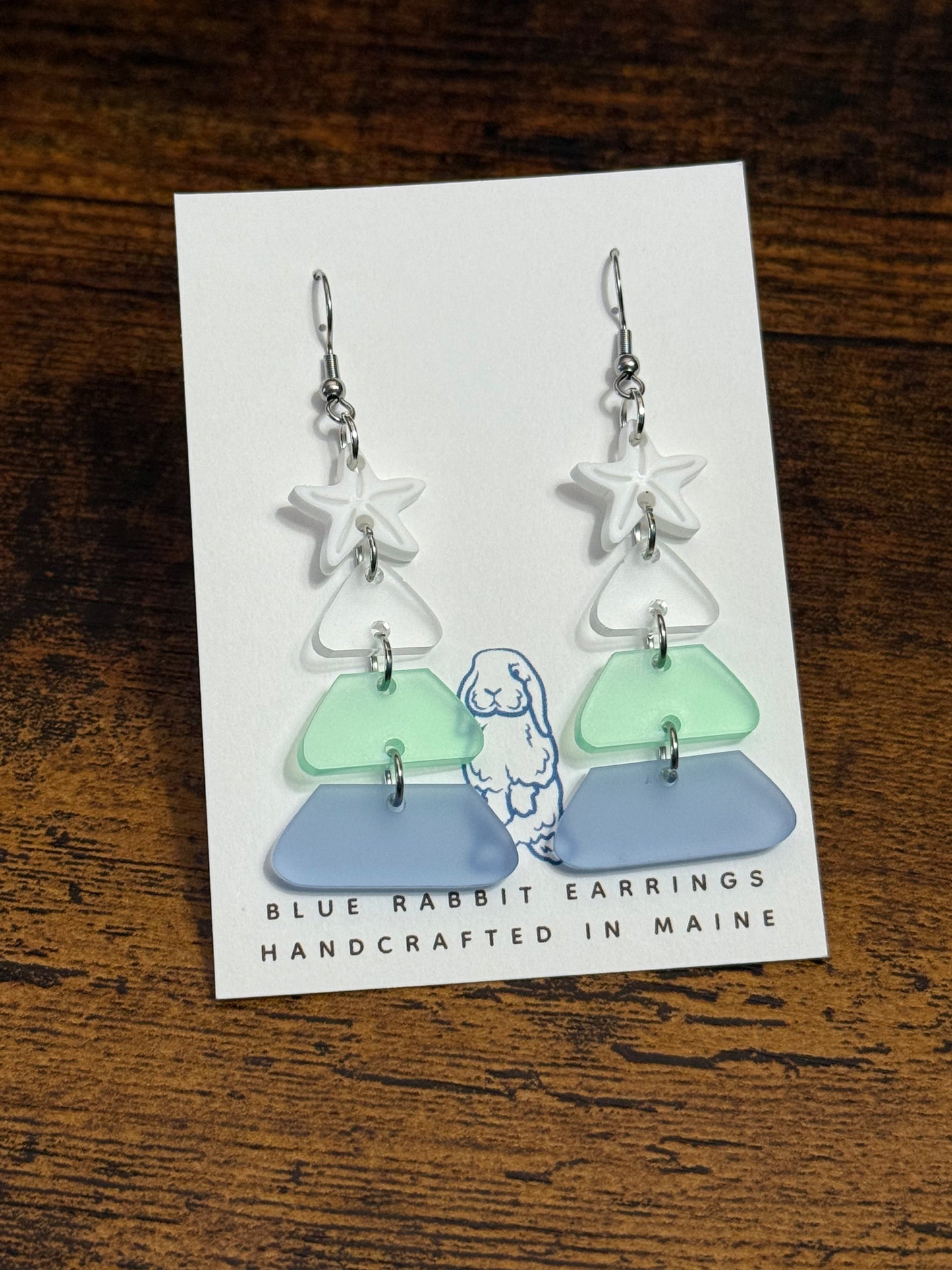Acrylic Christmas Tree Earrings