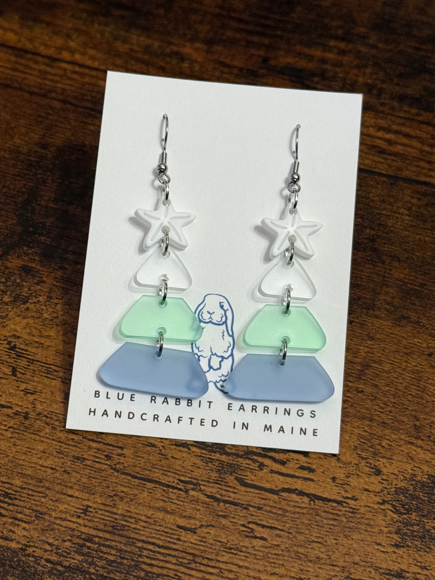 Acrylic Christmas Tree Earrings