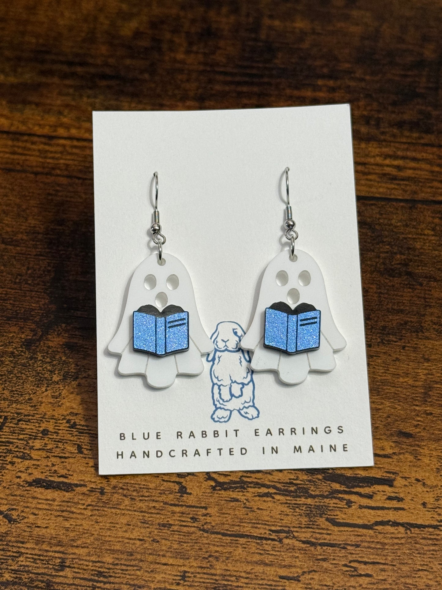 Acrylic Ghost & Book Earrings
