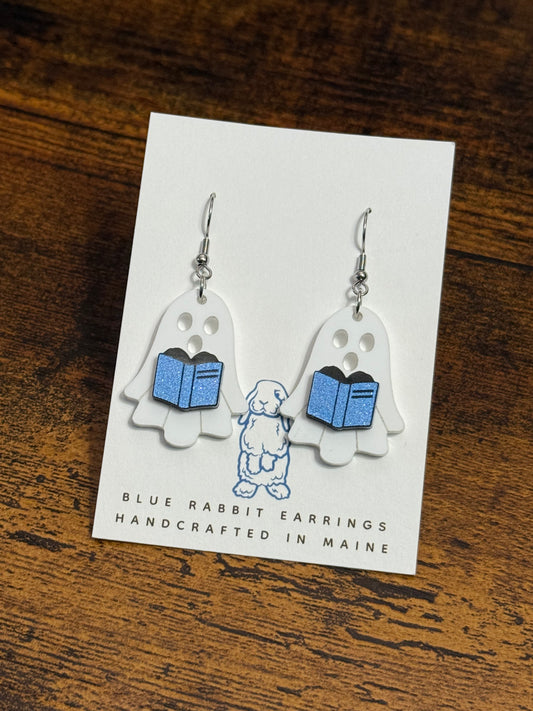 Acrylic Ghost & Book Earrings