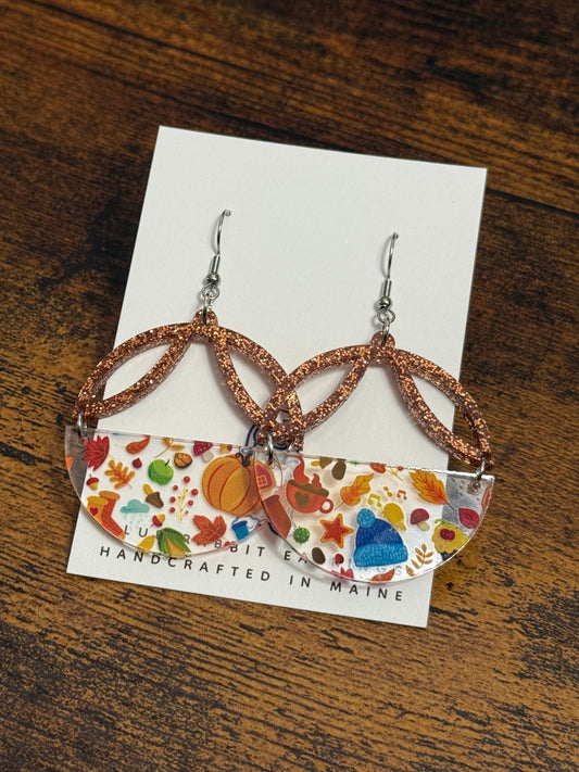 Acrylic Fall Print Earrings