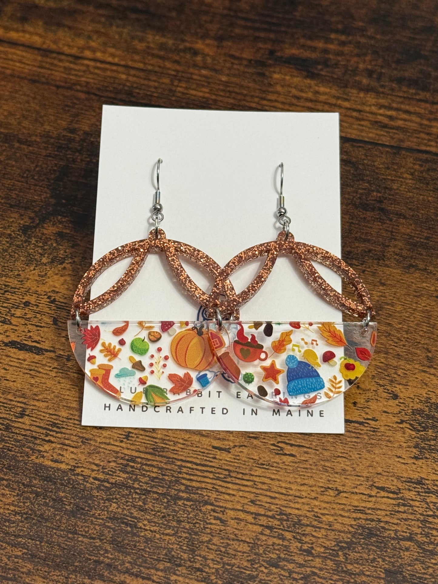 Acrylic Fall Print Earrings