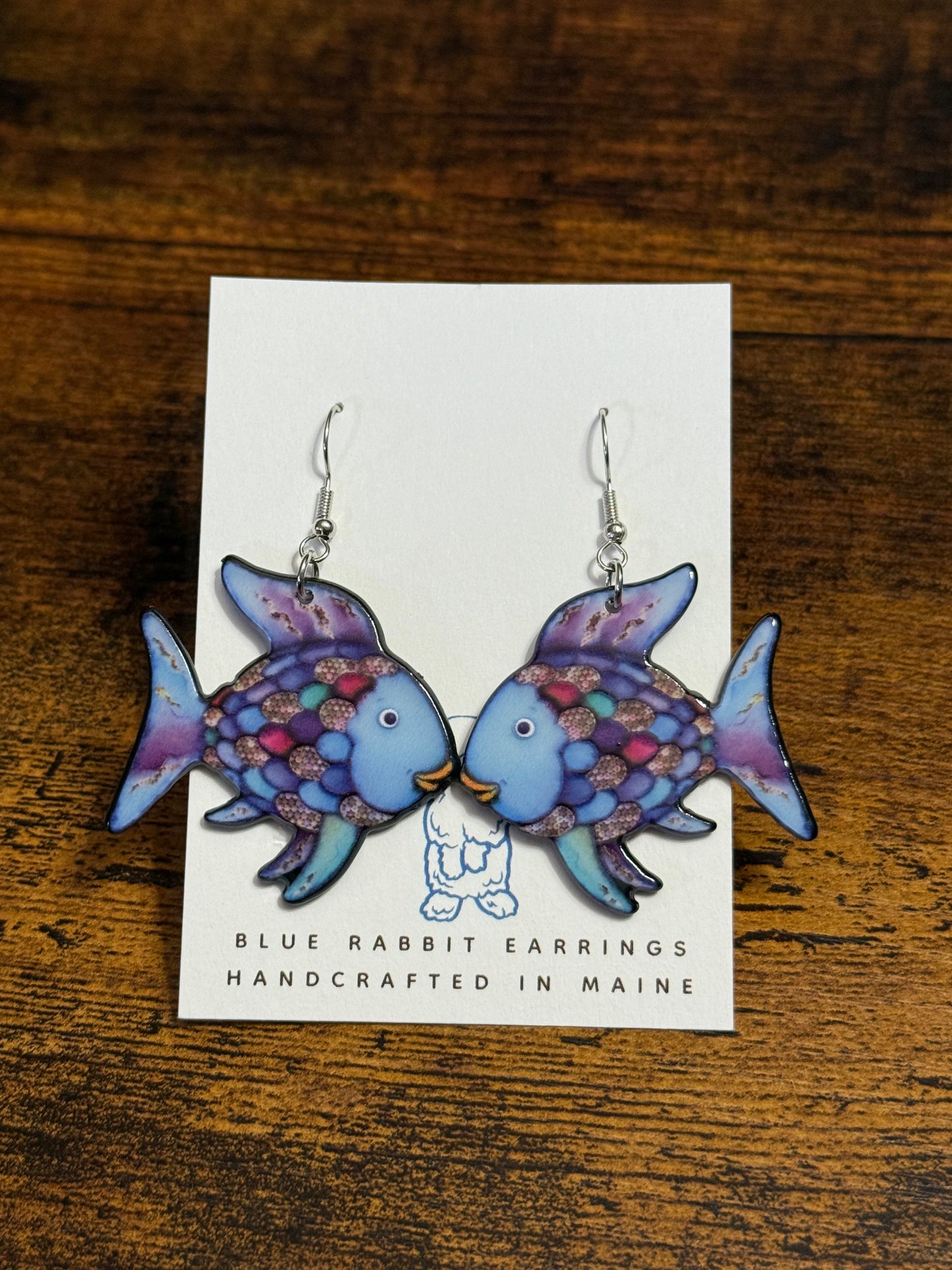 Acrylic Rainbow Fish Earrings