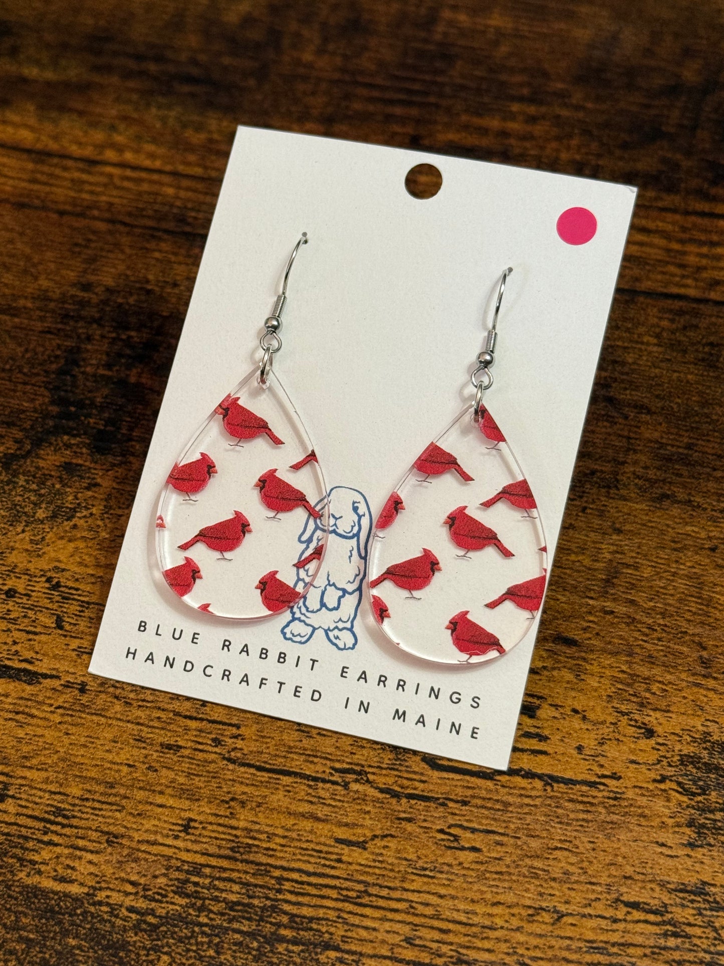 Acrylic Cardinal Earrings