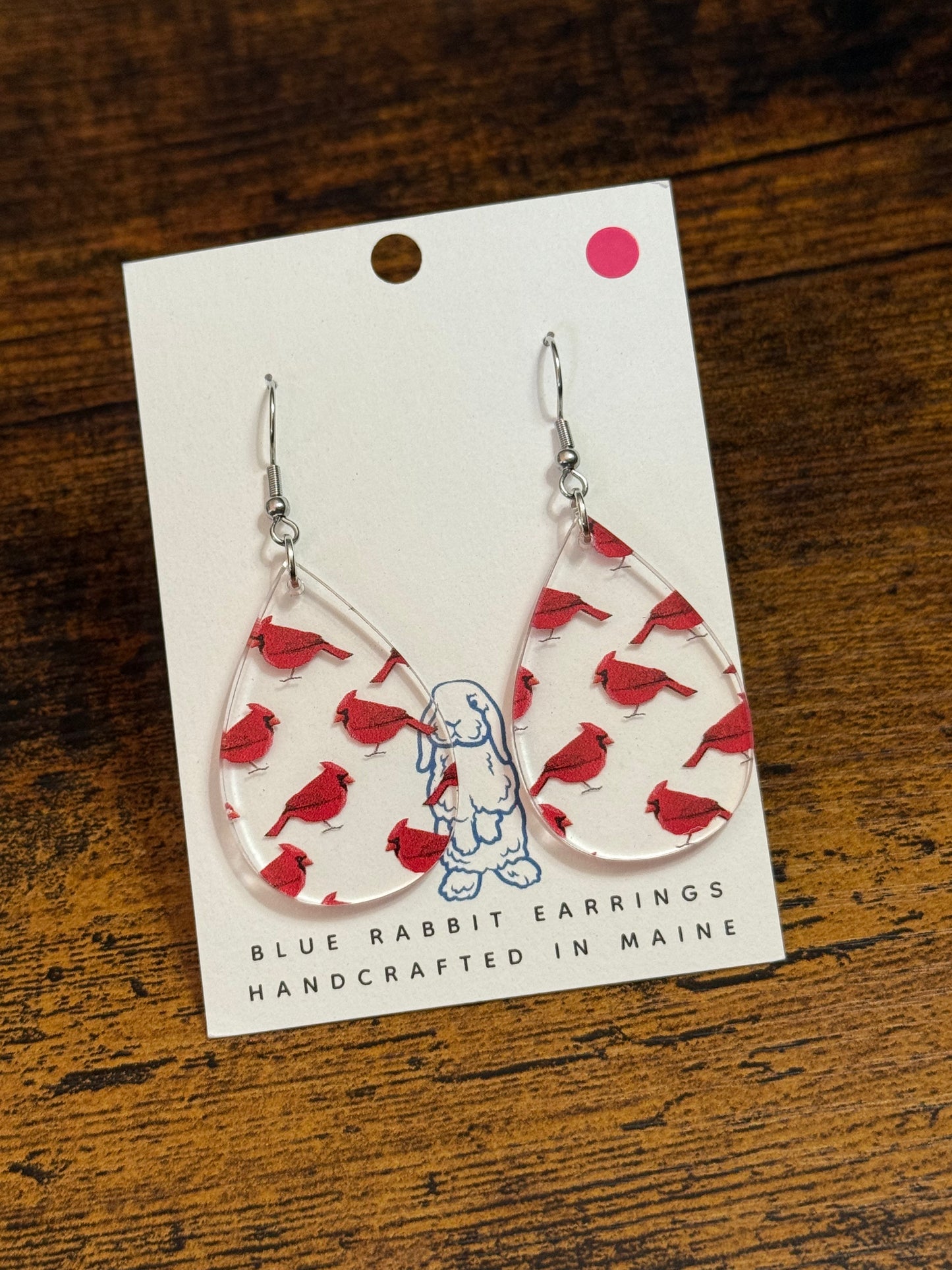 Acrylic Cardinal Earrings