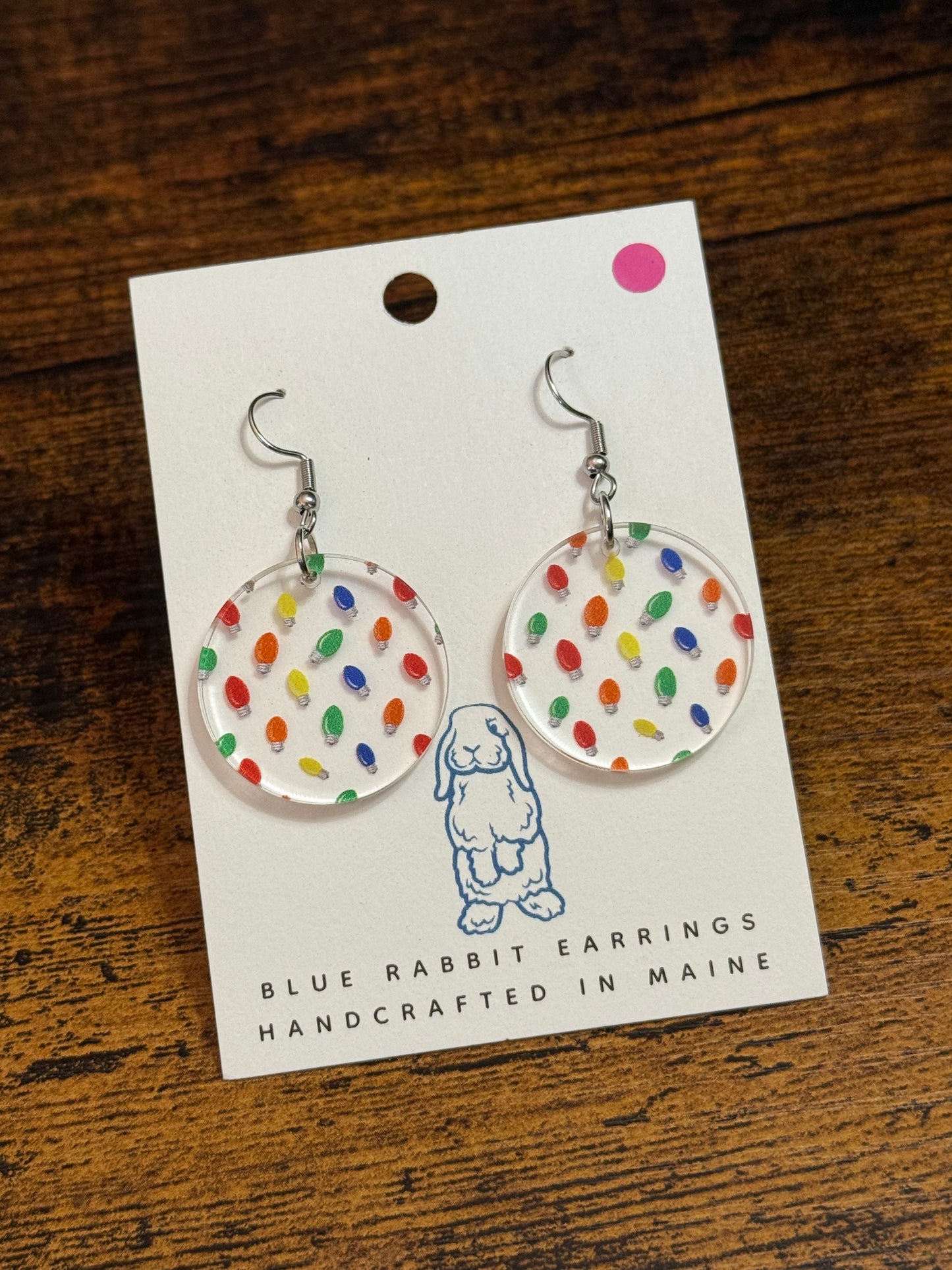 Acrylic Christmas Light Earrings