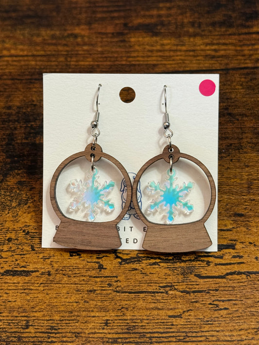 Walnut Snow-globe Earrings