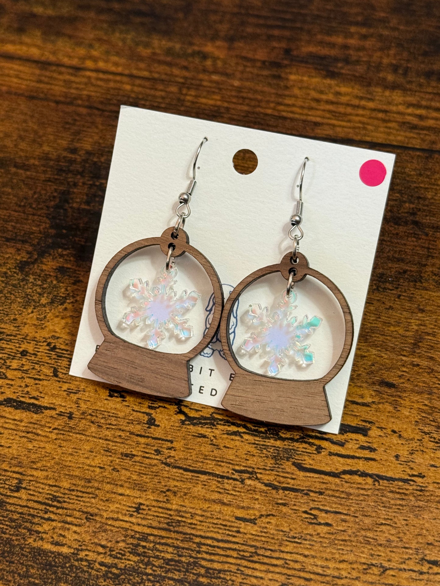 Walnut Snow-globe Earrings