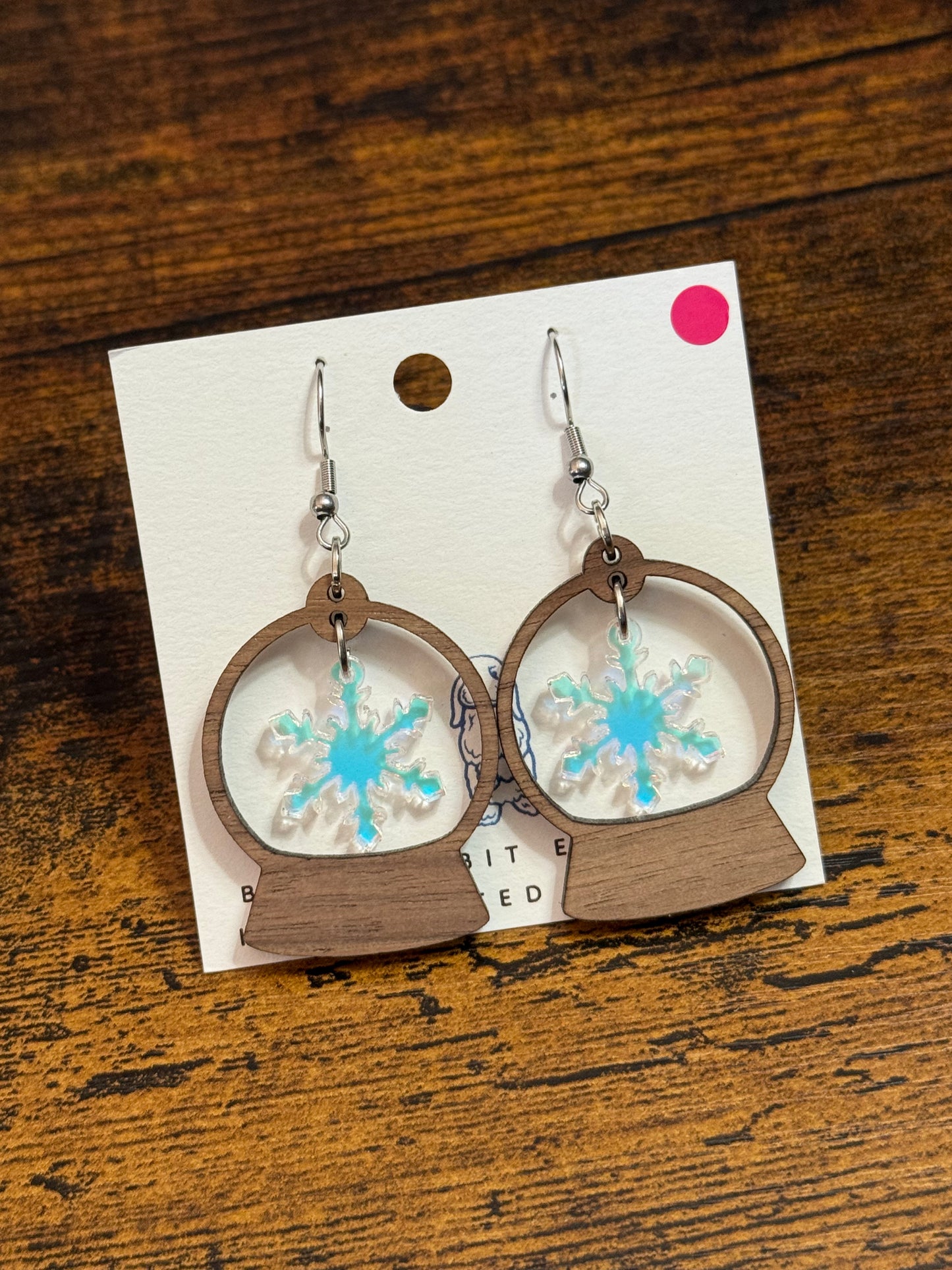 Walnut Snow-globe Earrings