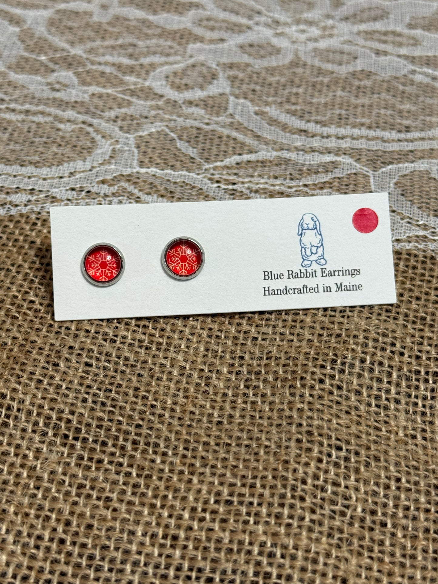 8mm Snowflake Studs