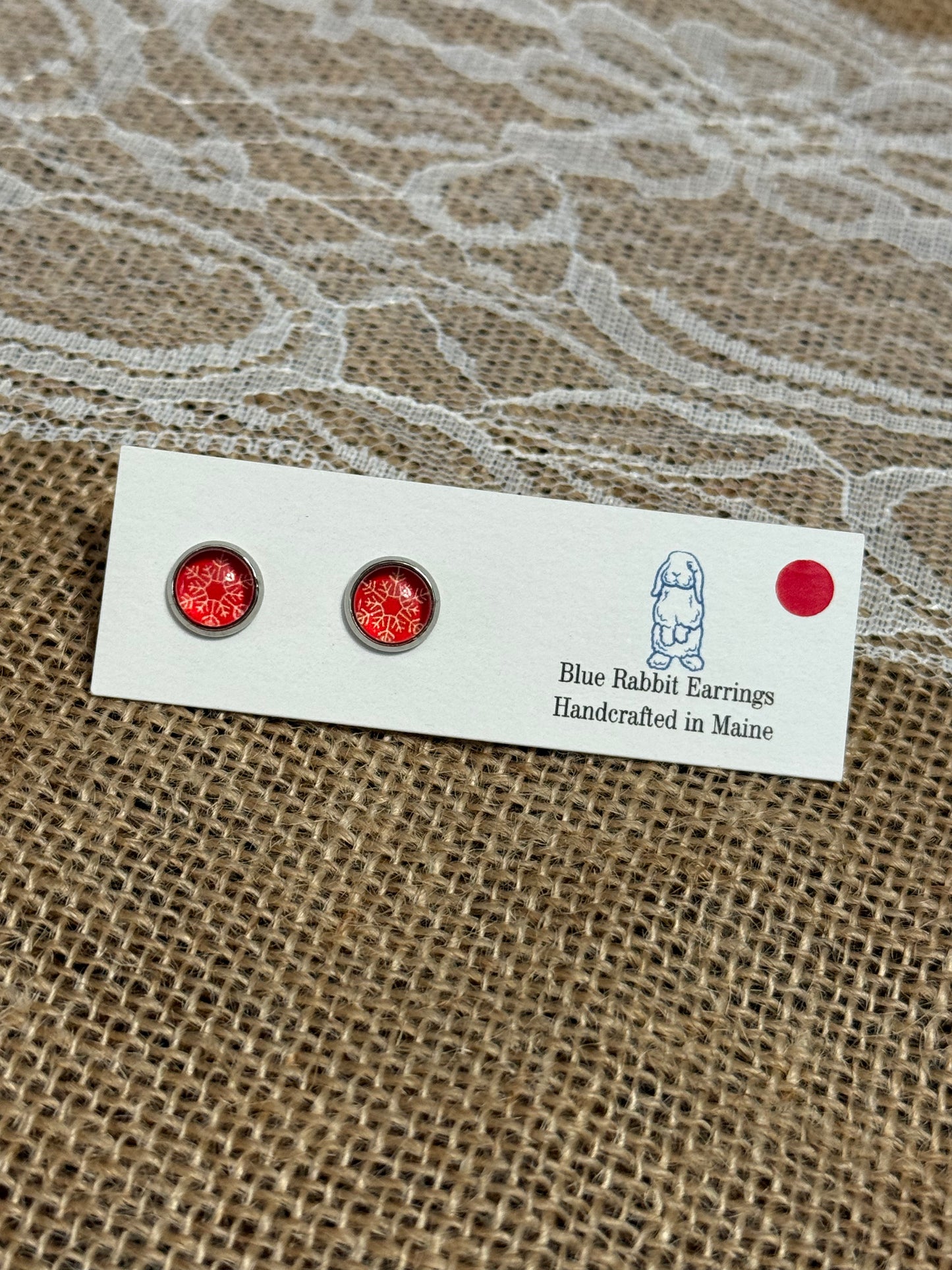 8mm Snowflake Studs