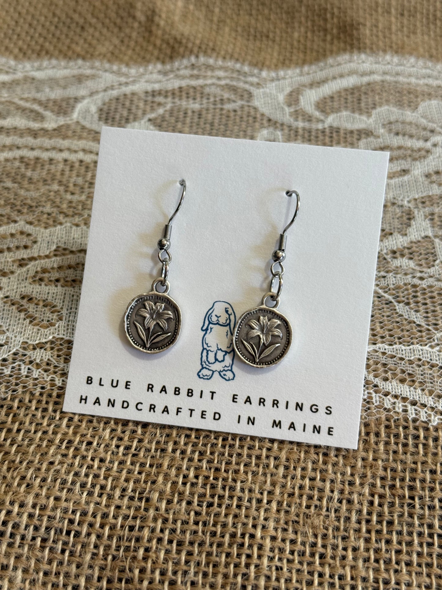 Antique Silver Lily Earrings