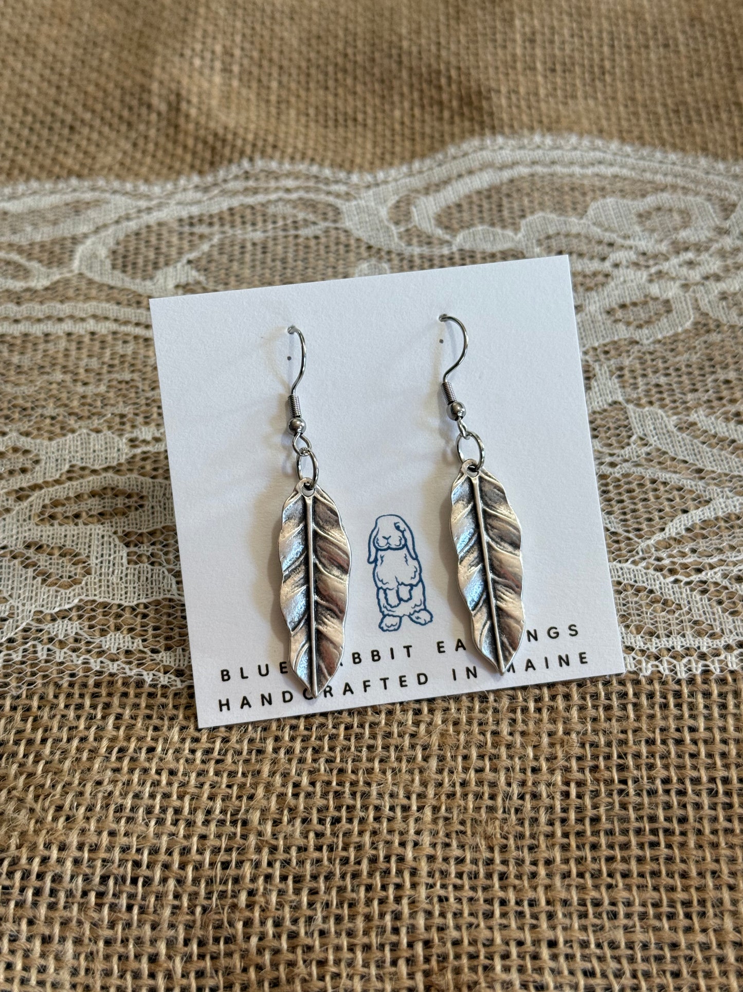 Antique Silver Leaf Earrings