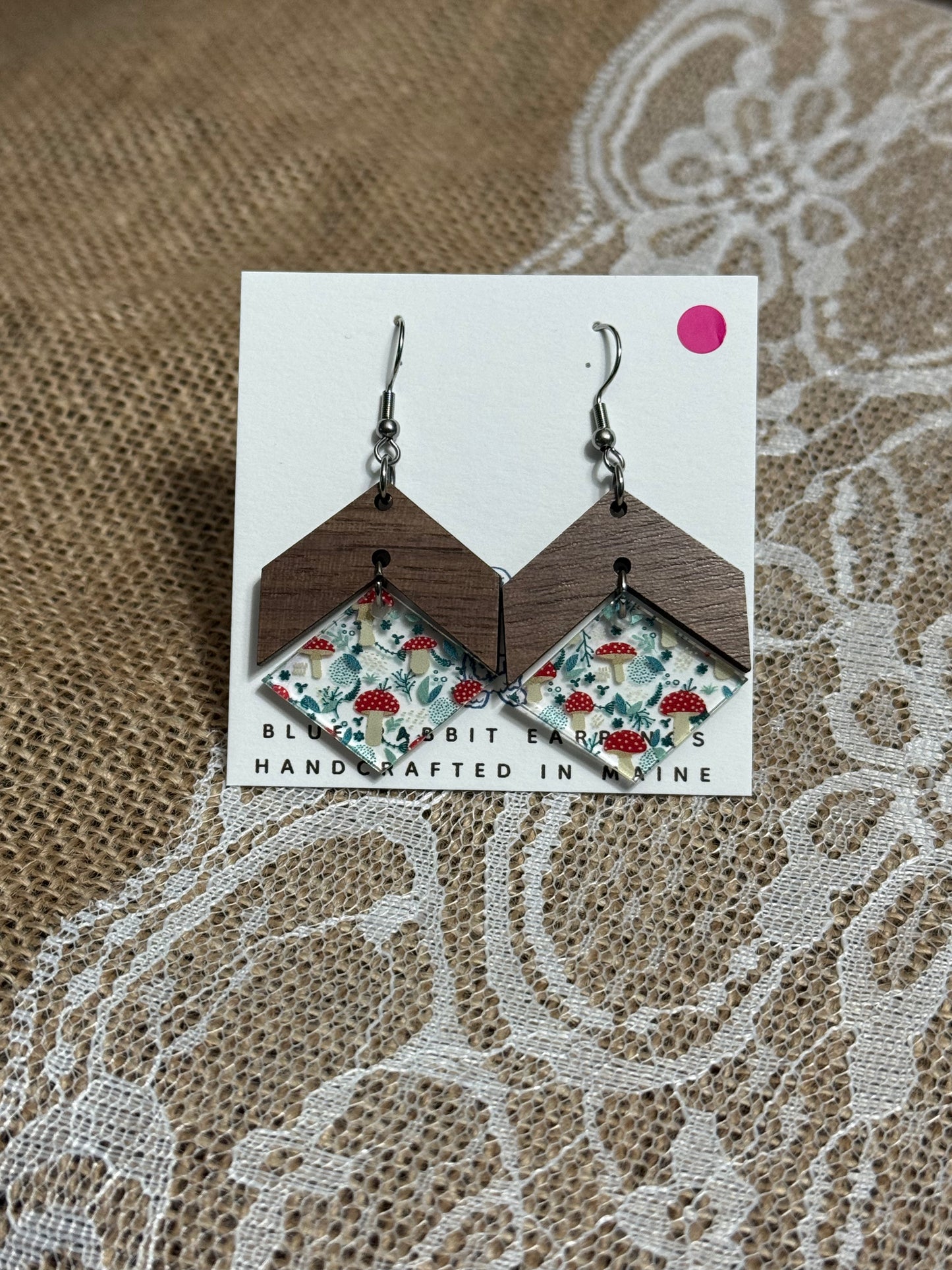 Acrylic Mushroom Earrings