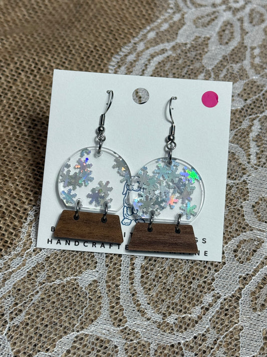 Acrylic Snow globe Earrings
