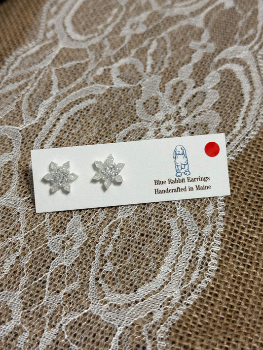 Acrylic Snowflake Studs